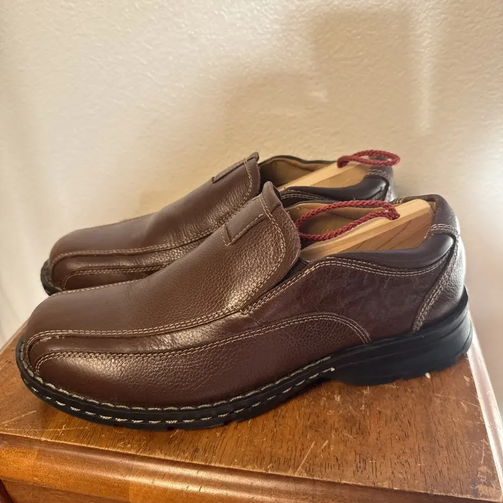 GH Bass Co Mens Lenny Brown Leather Slip On Loafer Shoes‎ Size 8 M